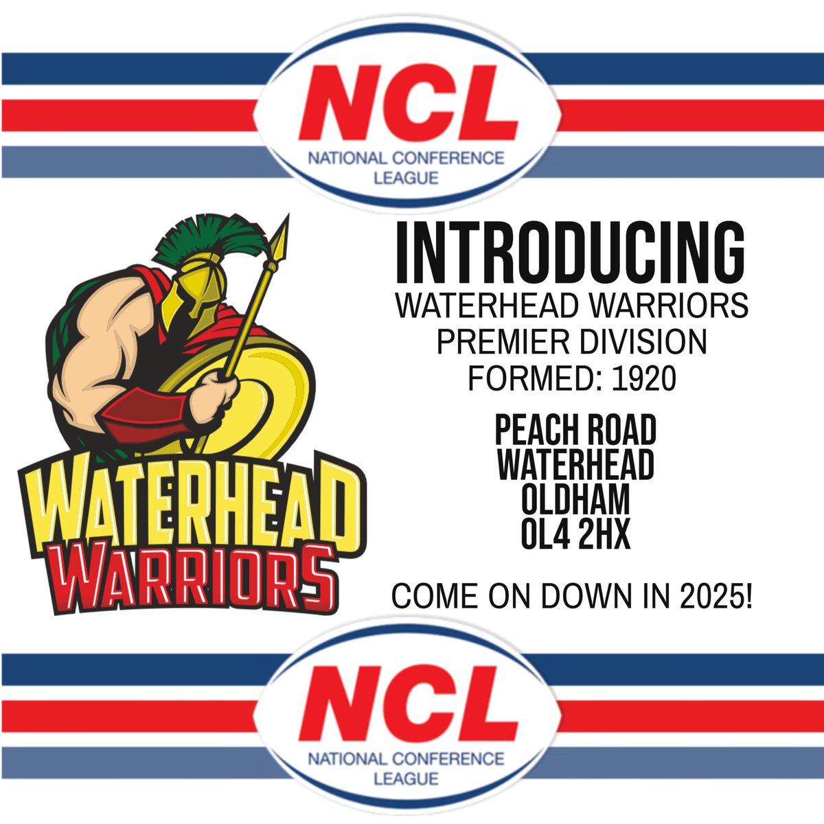 OfficialNCL's tweet photo. In our Pre-Christmas series we continue to reintroduce our clubs and there are two of Oldham's finest today. Our first was promoted to the Premier Division after winning promotion as champions of Division One in 2024 - @WaterheadARLFC. https://t.co/g4Z1DalFBh