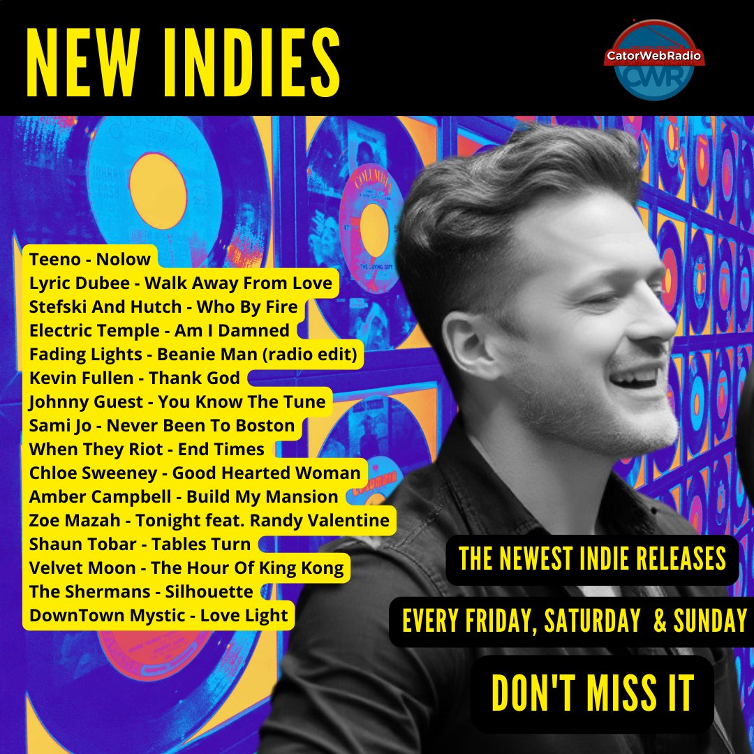 catorwebradio's tweet photo. #NowPlaying #NewIndies
#ZoeMazah
#DownTownMystic
#Teeno
@LyricDubee
@StefskiandHutch
#ElectricTemple
@Fading_LightsEM
#KevinFullen
#JohnnyGuest
#SamiJo
@whentheyriot
#ChloeSweeney
#AmberCampbell
@ShaunBand
#VelvetMoon
#TheShermans https://t.co/k174jXnZdV