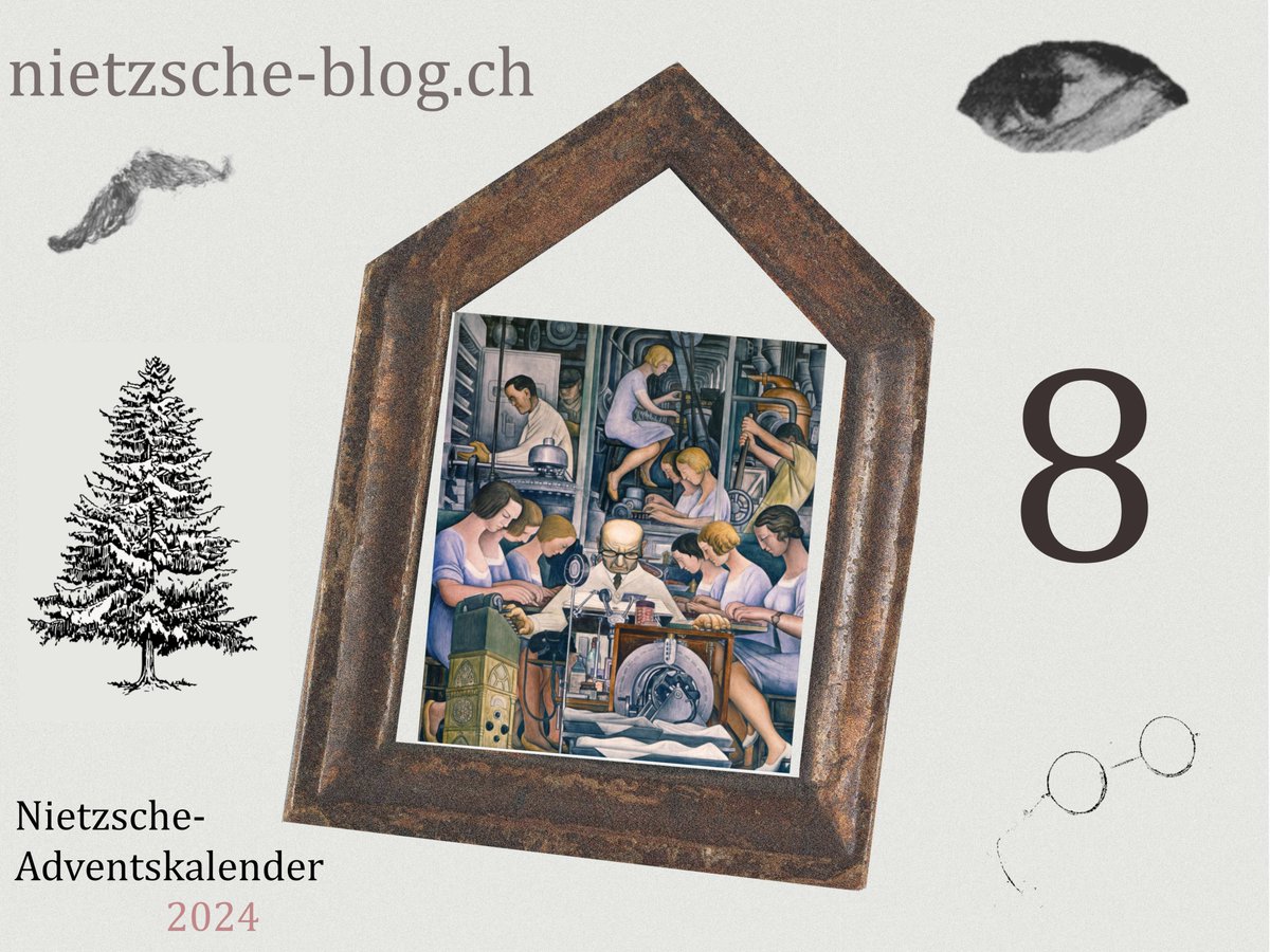 Nietzsche-Adventskalender 8

„Die Thätigen rollen, wie der Stein rollt, gemäss der  Dummheit der Mechanik. — Alle Menschen zerfallen, wie zu allen Zeiten so  auch jetzt noch, in Sclaven und Freie; denn wer von seinem Tage nicht  zwei Drittel für sich hat, ist ein Sclave, er sei