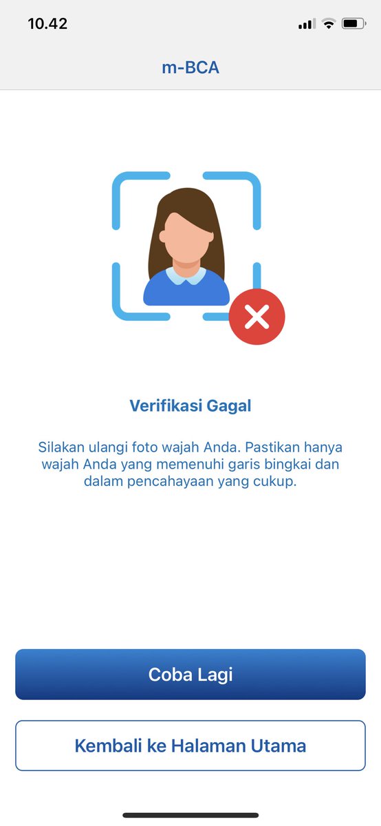 Capek sendiri verifikasi m-banking bca gagal mulu. Apakah wajahku sudah berbeda dengan ktp?