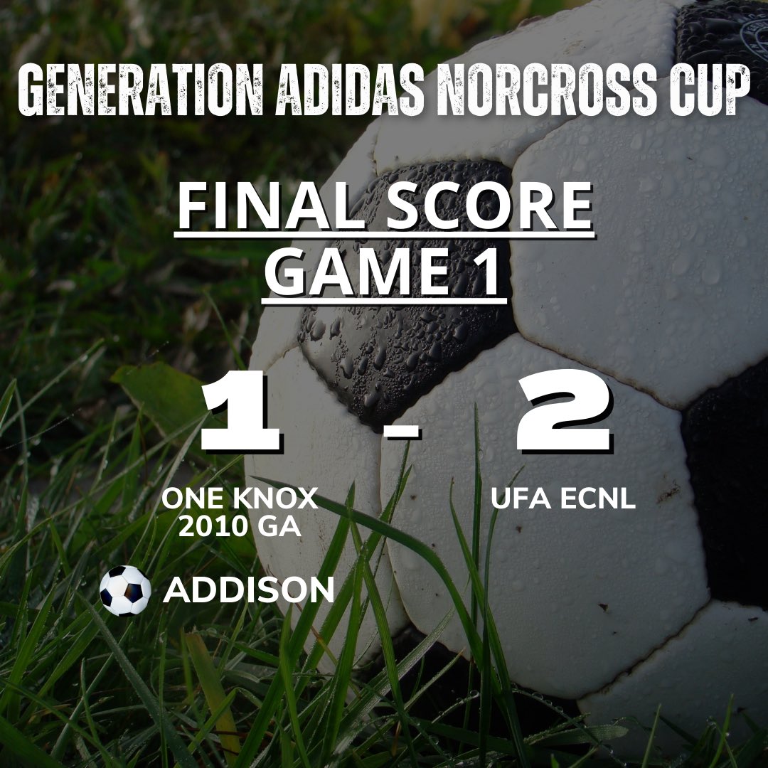 oneknox2010_ga's tweet photo. Game 1 didn’t end how we wanted but it was a hard fought game ⚽️ Addison with a great goal off a corner kick ⚽️ https://t.co/aqdwEAGl0u