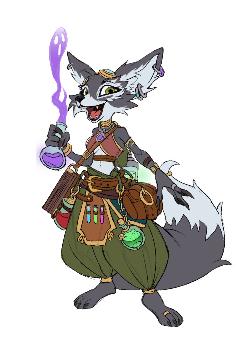 Working on an alchemist Vulpera now!! Half sheet. c:
