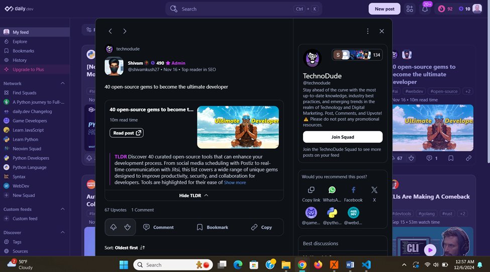 DayDayUp22's tweet photo. 💻 Progress Update: December 6, 2024
🎯 #365DaysofCode - Day 341
🎯 #100DaysofCode - Day 75
🎯 #freeCodeCamp Round 3
🚀 Today's Highlights:
📚 Daily Reading:
freeCodeCamp news: ✅ 1 article
https://t.co/dG1z4CHuu3: ✅ 1 article
#Python #freeCodeCamp #Trello #CS50P #CodeAcademy https://t.co/BFylZI9vOc