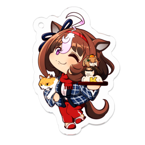 メイショウドトウ(ウマ娘) 「今回のコミケで出す予定のアクキーたち!最後の通常衣装のアクキーはごく少部数のみ作」|末長のイラスト