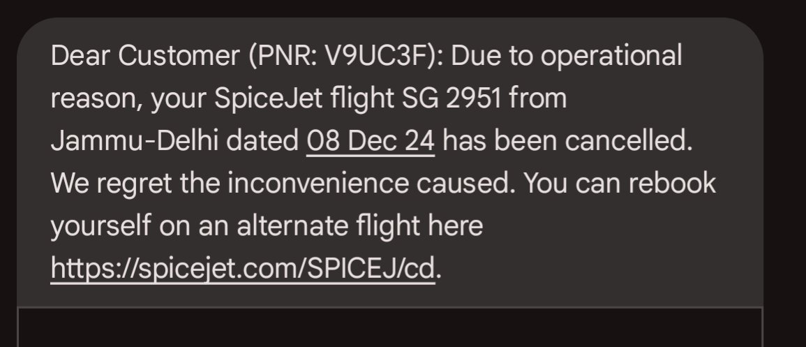 poodlepiee's tweet photo. @flyspicejet more like cancelled jet 🫠 https://t.co/vCqR4sihAd