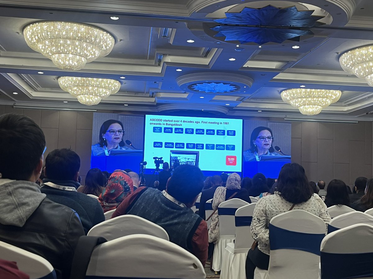 AshataDahal's tweet photo. @IVIHeadquarters @ascodd2024 @dr_firdausi highlighted the history of @ascodd_conf that went back to around 4 decades. Great to have, Dr. Ganguly, father of #ASCODD at #17thASCODD https://t.co/i5pSYzdVoc