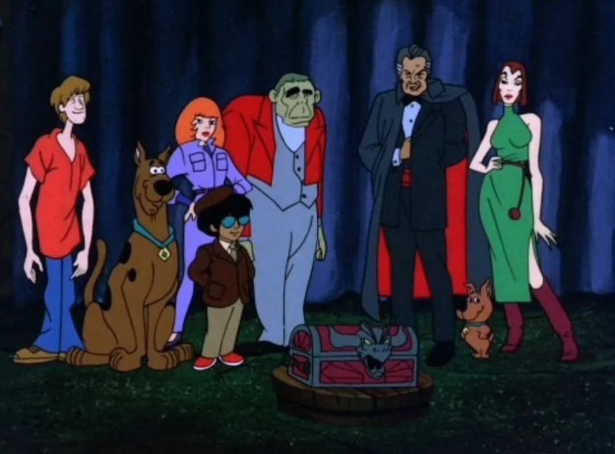 ScoobyandCam's tweet photo. Happy 39th Anniversary to “Horror-Scope Scoob”. This is episode 13, season 1 of “The 13 Ghosts of Scooby-Doo!”. This episode aired on December 7th, 1985 on ABC. The gang loses the Chest of Demons while in Boris Kreepoff’s television studio.
#ScoobyDoo #13GhostsofScoobyDoo #Daphne #FlimFlam #ScrappyDoo #Shaggy #VincentVanGhoul #ChestofDemons #RedVan #Zimbulu #Bogel #Weerd #ScoobyDooHistory #ScoobyHistory
