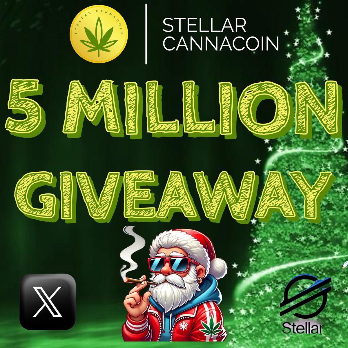 🚨 5 MILLION Xmas $CANNA GIVEAWAY! 🎅🎉

We’re giving away 10 prizes of 500k $CANNA (worth $40 each) right here on X! 💰

How to enter:
1️⃣ Follow us
2️⃣ Like this post
3️⃣ Retweet it
4️⃣ Comment your Stellar address

🗓️ Deadline: Dec 24th

🎄 Don’t miss your chance to win BIG this