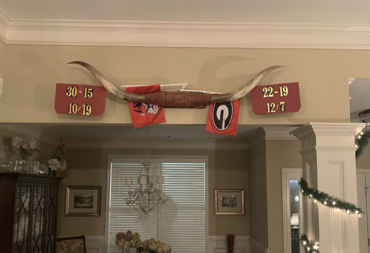 I decorated my Longhorns for Christmas.. #UGADawgtalk