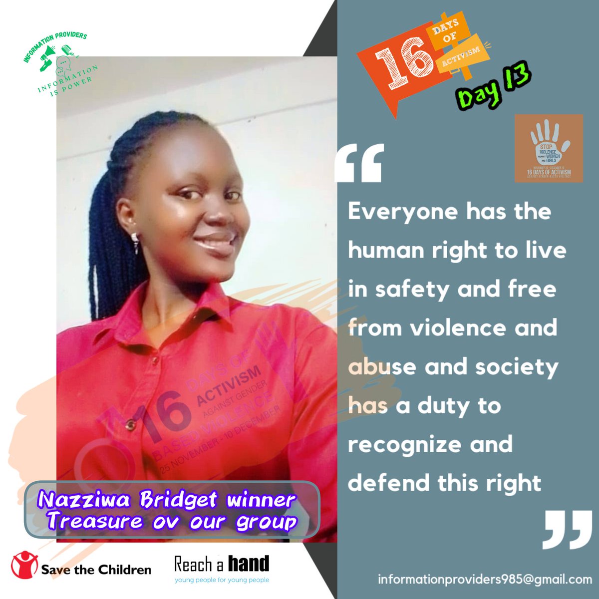 INFORMATIO43534's tweet photo. Day thirteen of #16DaysOfActivism , we as the INFORMATION PROVIDERS we have joined the fight against GBV
A message from our treasure about gender equality .
Join the movement for change
#16DaysOfActivism #EndGBV #RaiseAwarenes
#16DaysOfActivism2024 https://t.co/7QmNted5jw