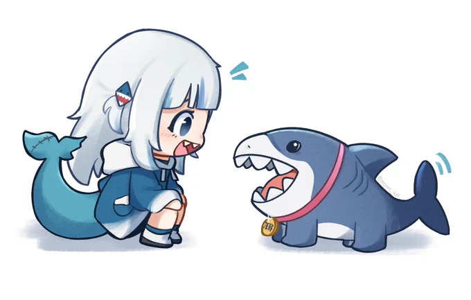 Gura and Jeff, the Land Sharks #gawrt 