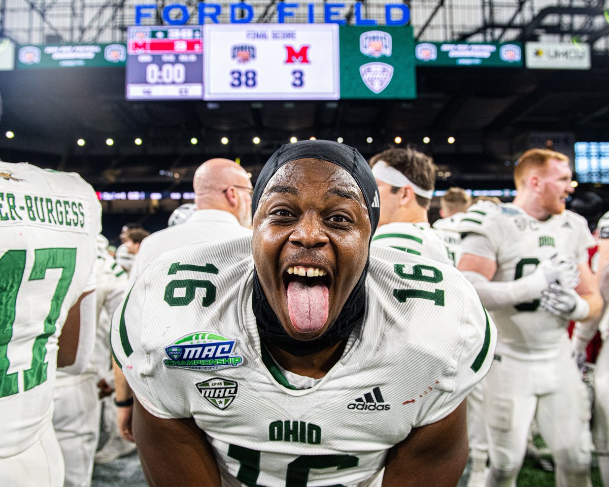 ohiou's tweet photo. THIS IS OLD OHIO'S DAY 🏆

@OhioFootball claimed its first MAC Championship Game win in program history with a 38-3 domination of Miami of Ohio! 🏈

#OUohyeah https://t.co/8wyGKTBfqp