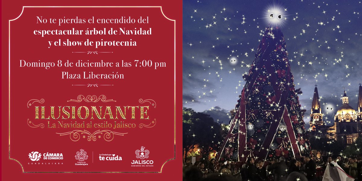 VeroDelgadilloG's tweet photo. Todas y todos están invitados al tradicional encendido de luces en el Centro Histórico de nuestra ciudad. 

¡A Guadalajara, llegó la Navidad!

#ElCorazónDeLasFiestas https://t.co/r2GwBpHQac