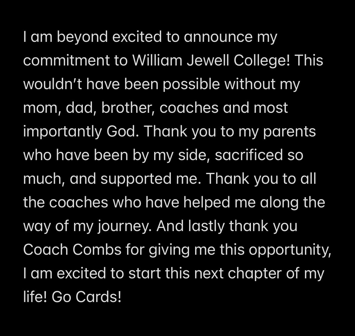 MadisonLehr's tweet photo. I am beyond excited to announce my commitment to William Jewell College! Thank you Coach Combs for this opportunity! @jewellsoftball 🥎 https://t.co/5igmkdQ4Tf