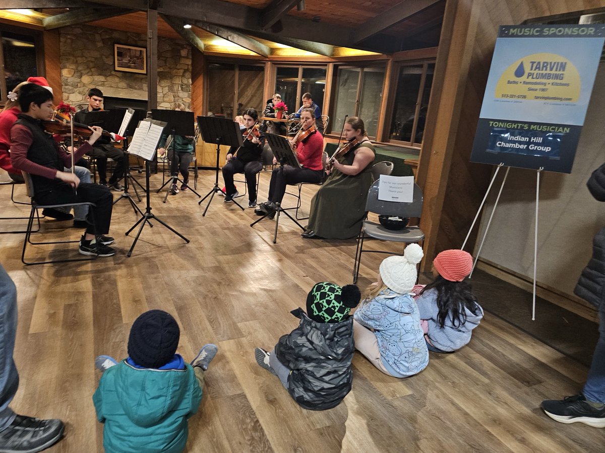 The <a href="/ihhs_gruber/">Andy Gruber</a> orchestra students are in small chamber ensembles spreading cheer all over the community!
Friday night, Eric, Ellie, Michael, Ryan, Ella, Rachel and Ava performed at the ⁦<a href="/cincynature/">Cincinnati Nature Center</a>⁩ Lights in the Forest. 🎶 ❤️ 🎄