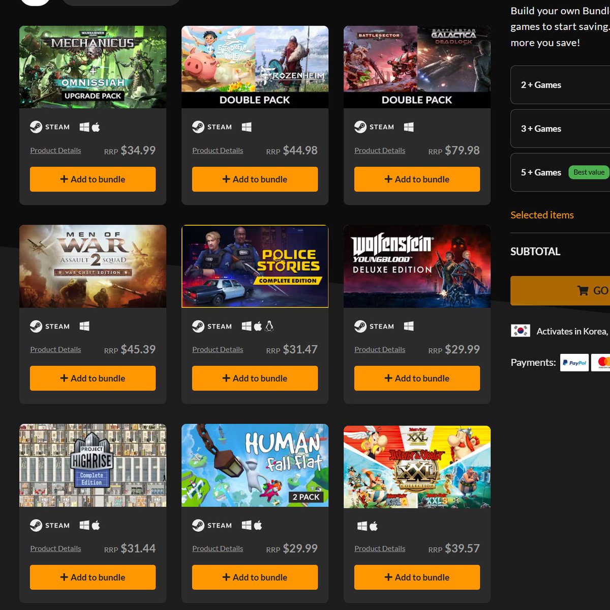 R3DGaming's tweet image. Fanatical has a Build your own Special Edition Bundle! 2 Games for $3.50 each or 3 for $3.33 each or 5+ for $3 a piece.  fanatical.com/en/pick-and-mi…
This includes Warhammer in a double pack and Wolfenstein Youngblood.  Human Fall Flat is there, too!
 #FanaticalDeals
#GameDeals