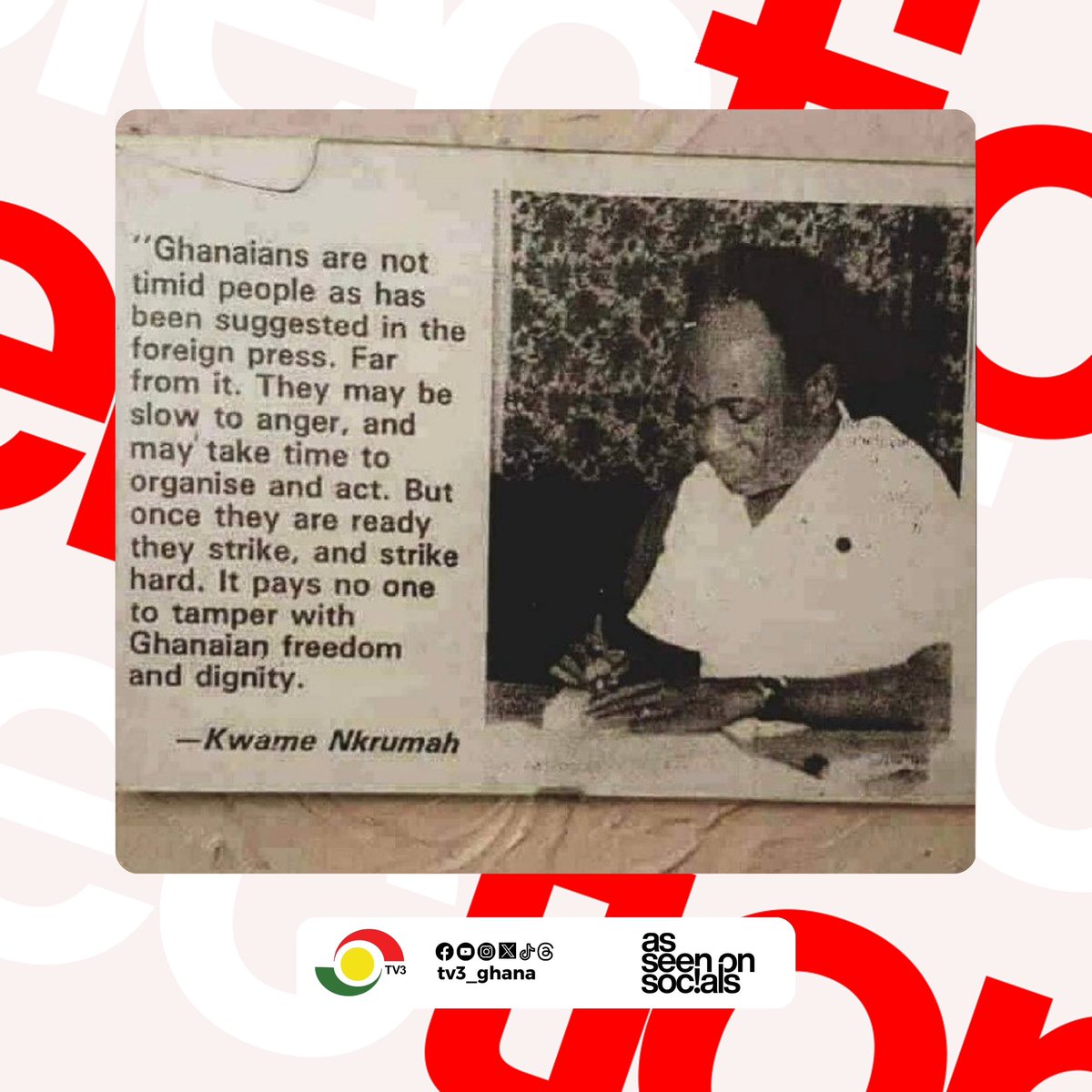 tv3_ghana's tweet image. [📱As Seen] “Once Ghanaians are ready, they strike and strike hard” -Kwame Nkrumah 

#TV3GH #ElectionCommandCentre #GhanaDecides2024