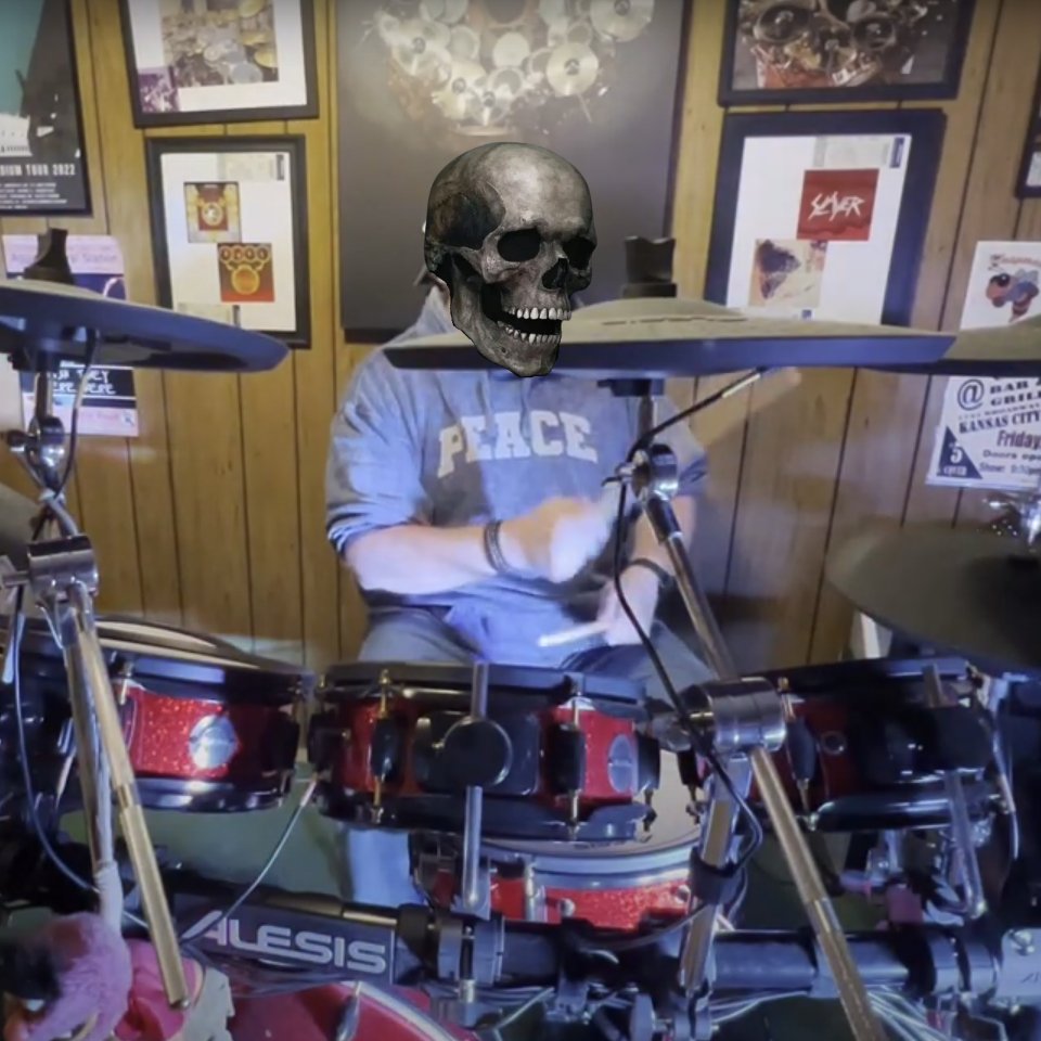 Who's that?  That's our new drummer! 🎩🐵🤘🏻 #newdrummer #metal #altmetal