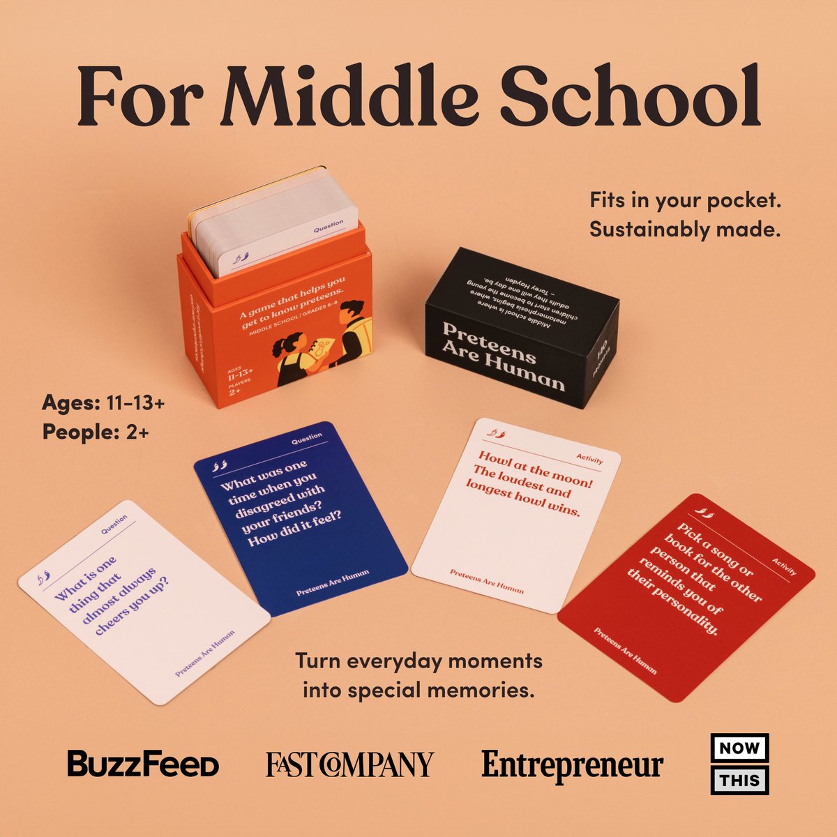 joejlam's tweet photo. 🎄 ADVENT CALENDAR GIVEAWAY 3️⃣/8️⃣! 💝

Every 3 days until Dec 24, we're giving away a free digital deck! 

Here's our newest deck made with teachers, counselors, parents, & their middle schoolers to help you get to know the preteens in your life 🧡

Dec 1–3: Loving Is Human (Dating Edition)
Dec 4–6: Children Are Human
Dec 7–9: Preteens Are Human
Dec 10–12: Gift Deck 4️⃣
Dec 13–15: Gift Deck 5️⃣
Dec 16–18: Gift Deck 6️⃣
Dec 19–21: Gift Deck 7️⃣
Dec 22–24: Gift Deck 8️⃣

Get this deck free (until 12/9): https://t.co/7Hz09TOt7U 🎁