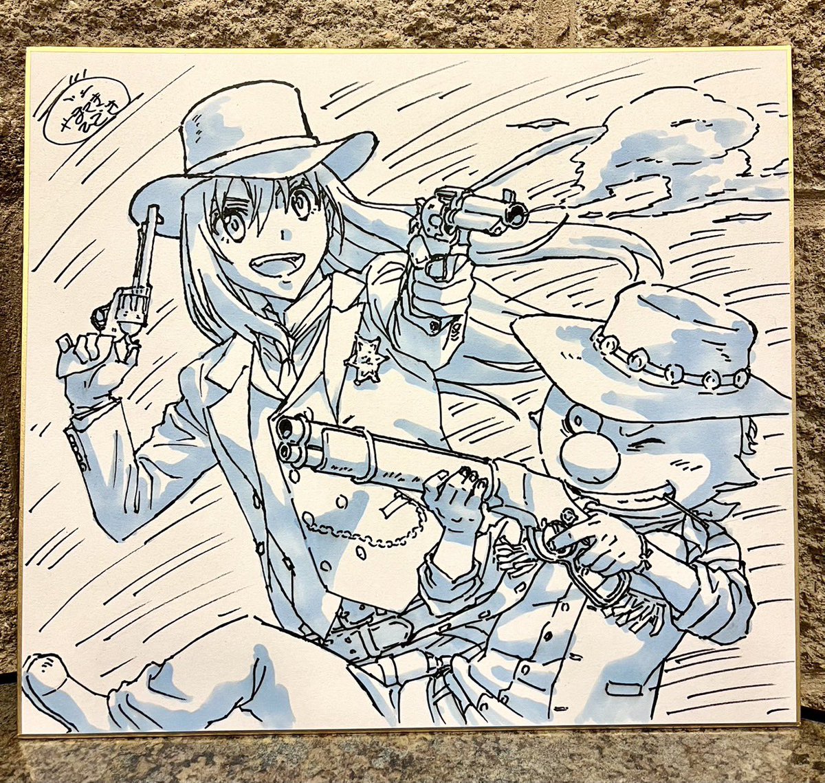 The completed illustration from today’s panel is available to view at our booth (1217). #AnimeFrontier