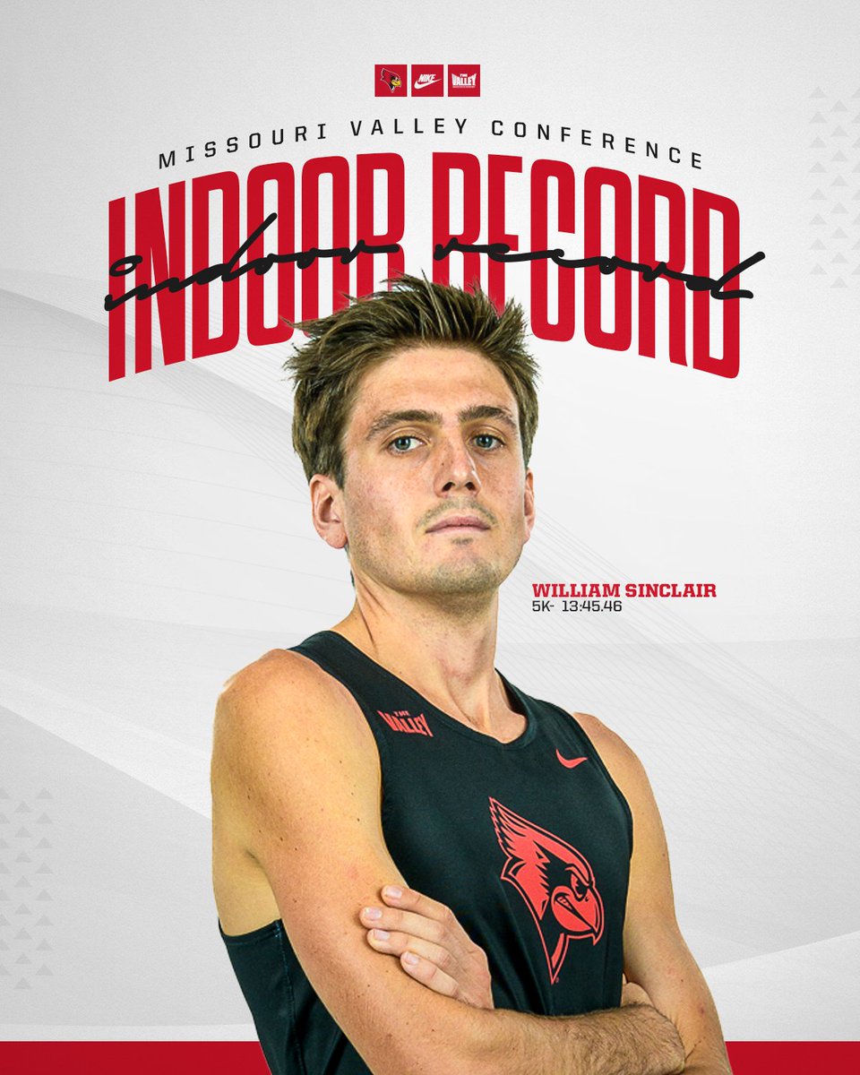 His first indoor race as a Redbird and he's already breaking records 😤

William Sinclair breaks the MVC's All-Time Indoor Record in the 5k with a time of 13:45.46!