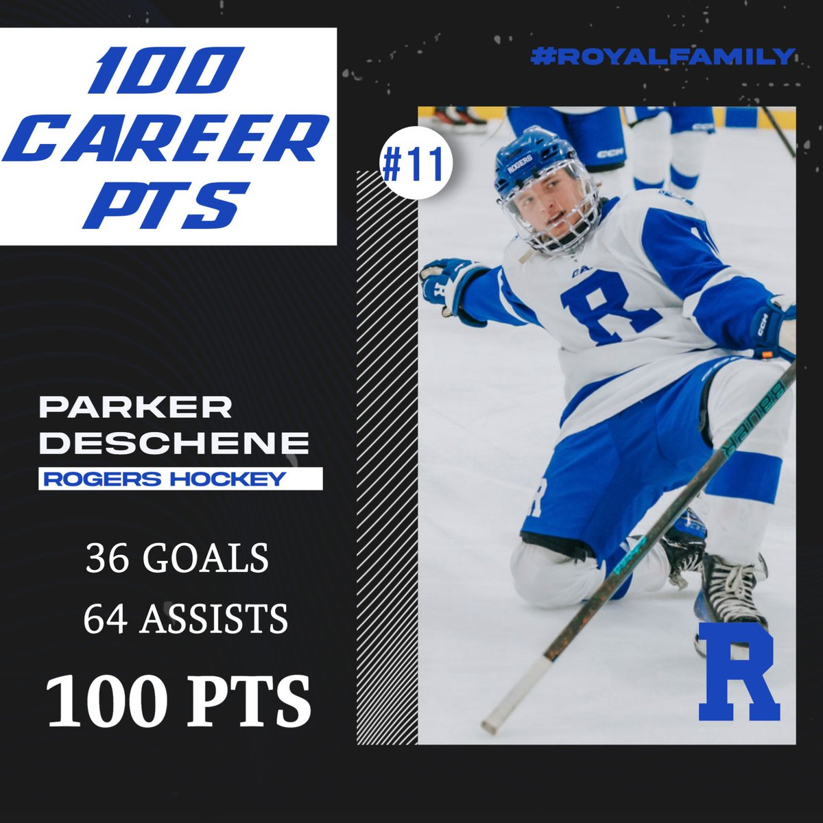 Congratulations to Senior Forwards Mason Jenson and Parker Deschene on eclipsing the 💯 point mark on Thursday night‼️