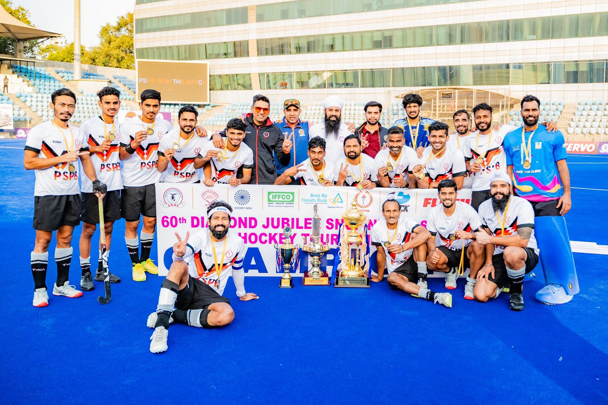 Champions 🏆🏑 Team Pspb <a href="/pspbmedia/">PSPB</a> of the 60th Diamond jubilee Nehru senior hockey tournament Delhi.

#hockey #pspb #petroleum
