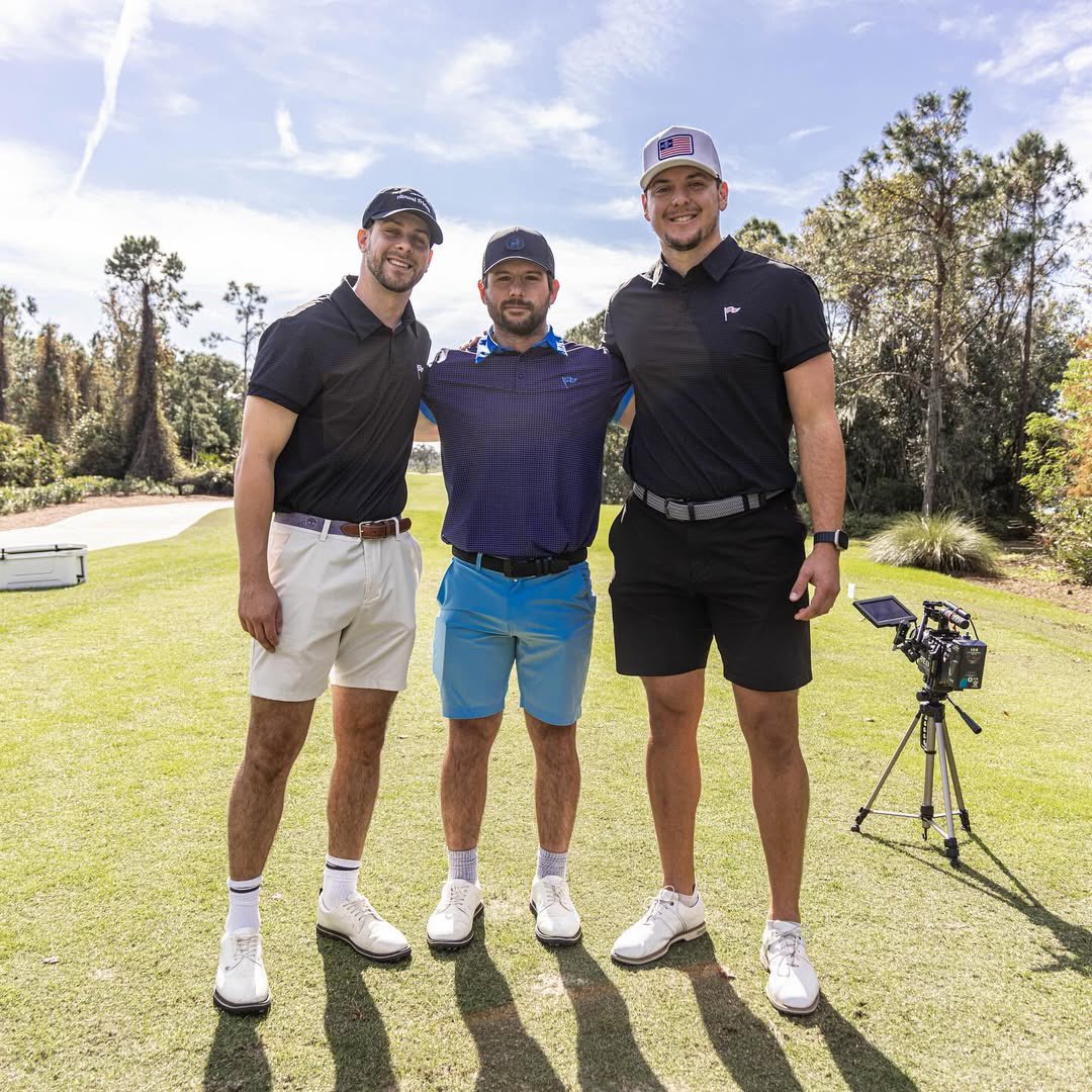 BlueJays's tweet photo. Different kind of swing and a drive for Davis and Ernie🏌🏾‍♂️

(📸: Pro Athlete Golf Tour) https://t.co/a0jjFHVpPn