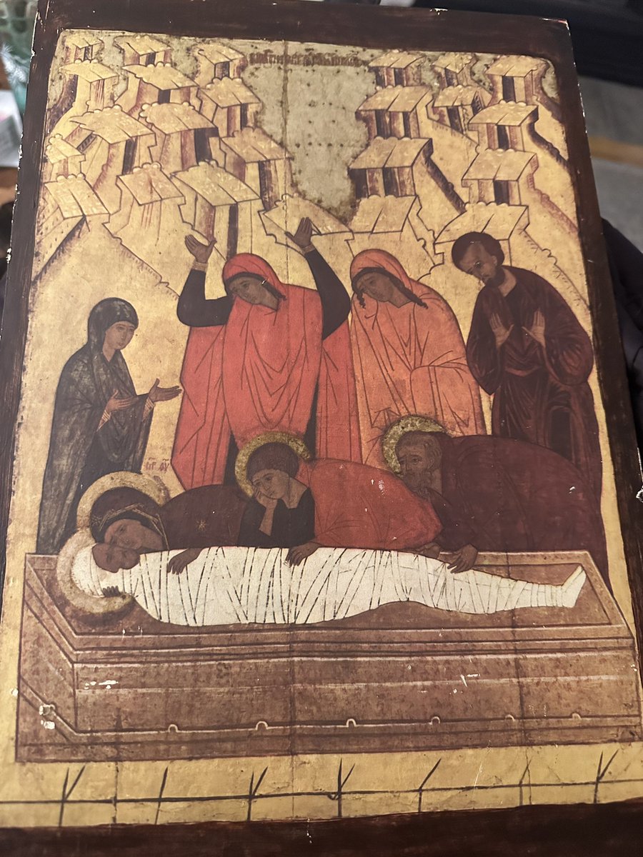 My great- grandfather was a bishop in Damascus.  He was given this artwork  by a fellow bishop from Russia in the 1800’s. The good people of 🇸🇾 have suffered for decades. Praying for all 🙏 and the Christians who may find grace in this art but whose future is uncertain. #Syria