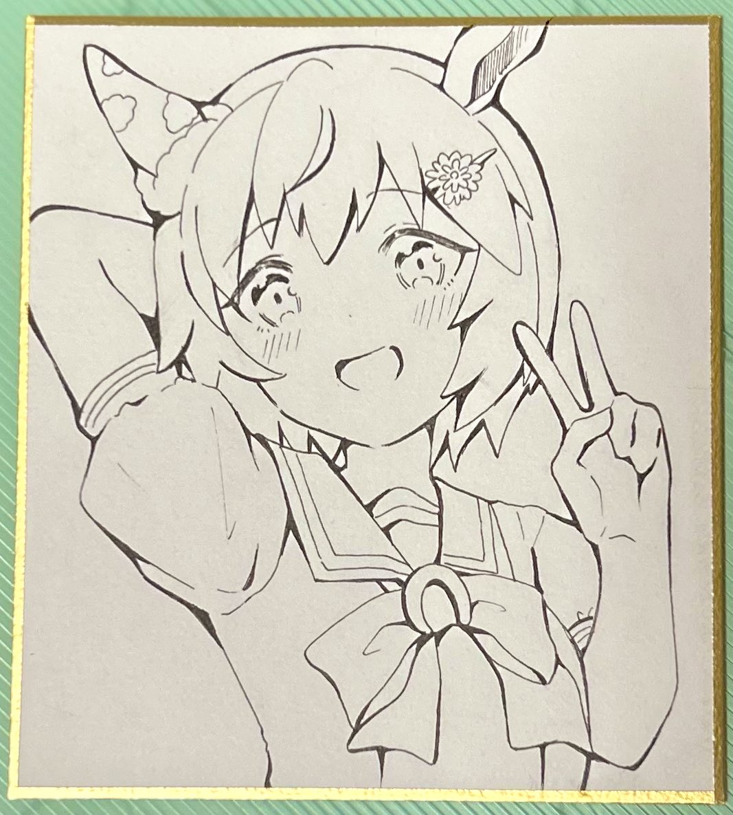 ミニ色紙セイウンスカイちゃんのペン入れ終わった✨️
#ウマ娘 