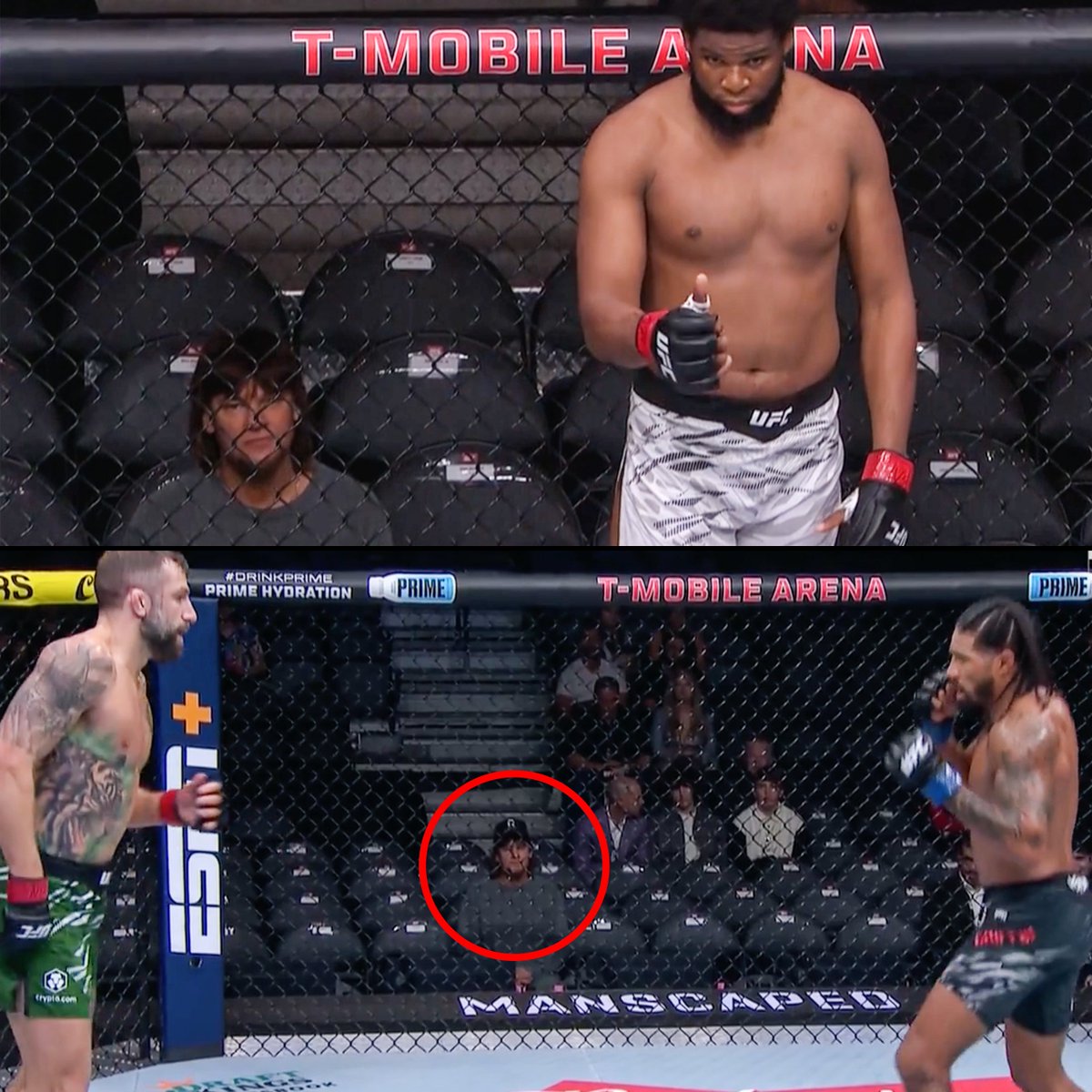 HappyPunch's tweet image. Theo Von is absolutely dialed in all by himself for the early prelims at UFC 310