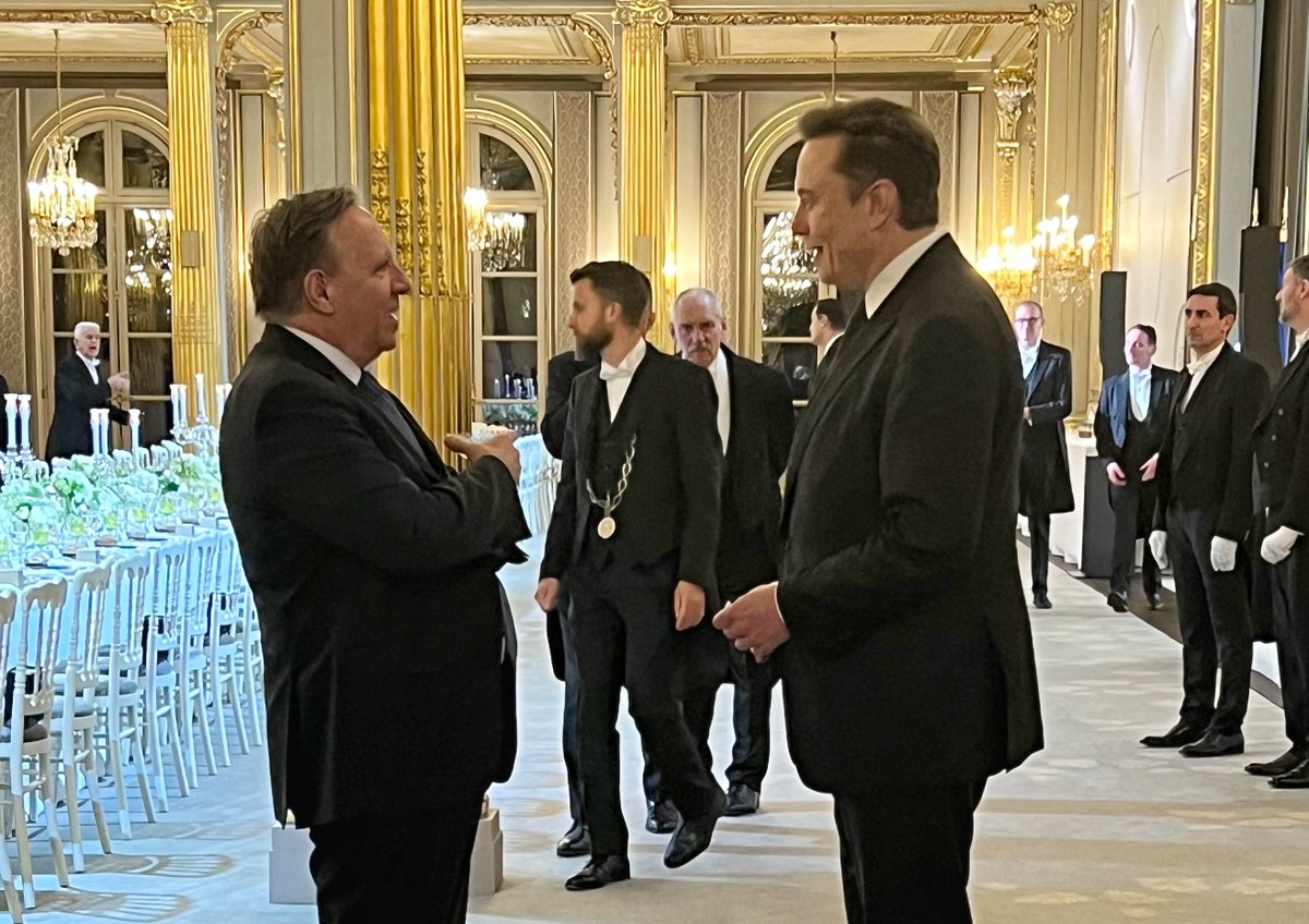 Avec Elon Musk pour discuter, entre autres, de commerce international et de véhicules électriques.