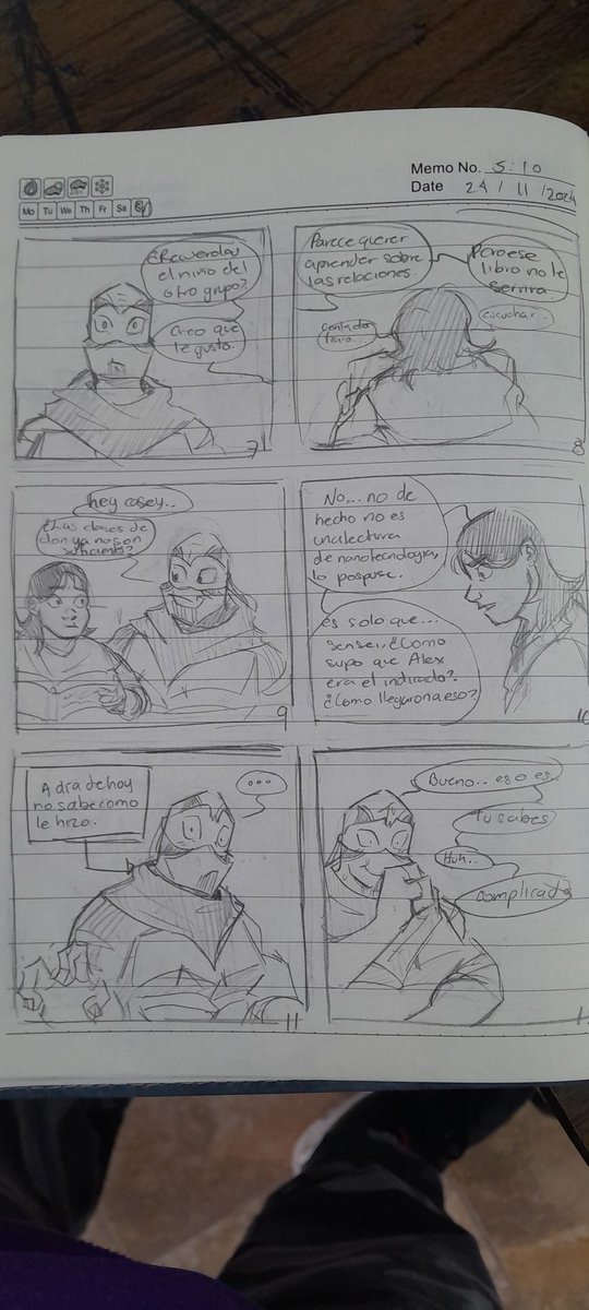 _StaRandomdude's tweet photo. Mini comic ref a mi au 
(Si, es un #Ocxcanon )
Son bocetos, y no hay mucho seguimiento con sentido por que lo hice entre días y la idea cambiaba(? 
Pero como boceto esta bien, creo 
#RiseoftheTMNT #rottnmt #art #traditionalart https://t.co/zfPqyQN6jL