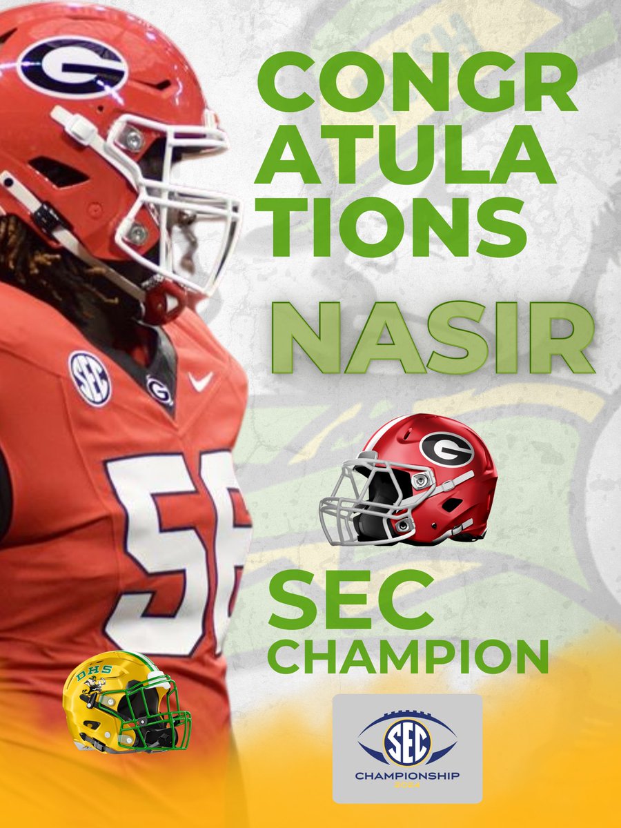 Congratulations to Dublin’s own <a href="/NasirJohnson56/">Nasir Johnson</a> and the <a href="/UGAAthletics/">Georgia Bulldogs</a> on winning the SEC Championship! ☘️🐶🏈 #tradition #GoIrish #GoDawgs 
<a href="/SEWingTClinic/">Roger Holmes</a> <a href="/GPBsports/">GPB Sports</a> <a href="/DublinIrishFB/">Dublin HS Football</a>