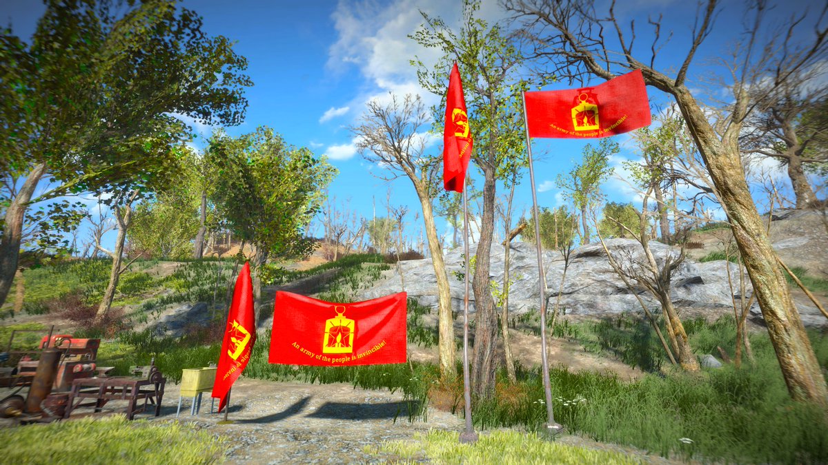 PunishedMonika's tweet photo. Massive thanks to @MaoistRebelNews for helping me and helping upload this mod!!! YOU CAN NOW GET A COMMUNIST RAILROAD FLAG IN YOUR GAME DESIGNED BY ME!!! AVAILABLE ON BETHESDA NET OR NEXUSMODS!!!

#Fallout #Fallout4 #FalloutMods #FalloutMod #Fallout4Mods #FalloutMod https://t.co/0wX0DFU6aC