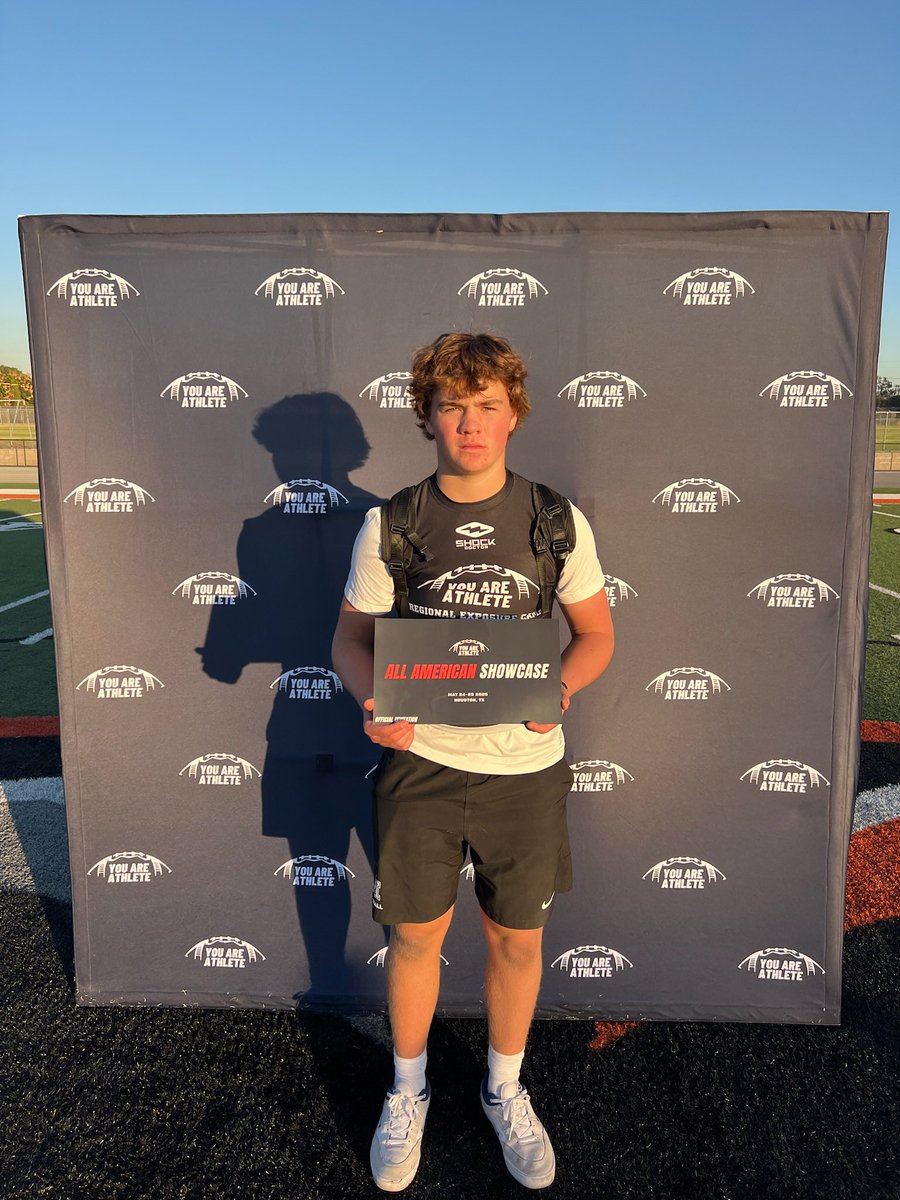 After a great camp I am grateful to say that I’ve received an invitation to the <a href="/youareathlete/">You Are Athlete</a> All American Showcase in Houston TX from May 24-25. 
<a href="/embo85/">Coach Embo (Embree)</a> <a href="/ezeakunne85/">ezeakunne85</a> <a href="/DanSelwayQB/">Dan Selway</a> <a href="/CoachJB15/">Josiah Blandin</a> <a href="/CoachKMac_/">Kenny McMillan</a> <a href="/PrepRedzoneNext/">Prep Redzone 𝙉𝙀𝙓𝙏 🏈</a> <a href="/mikehuntley63/">Michael Huntley</a> <a href="/BHoward_11/">Brandon Howard</a> <a href="/247Sports/">247Sports</a> <a href="/ShockDoctor/">Shock Doctor</a>