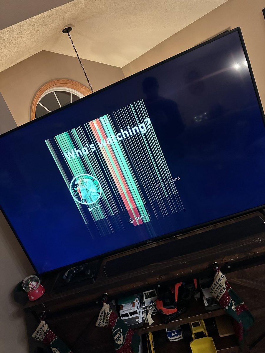 bosek4's tweet photo. Get home and here is our TV…. Was working perfectly fine before we left. @VIZIO any suggestions? Have only had this TV about a year and a half…. Your “support center” has been no help and there was nothing wrong when we left the house…. https://t.co/SDSUZvx4gY