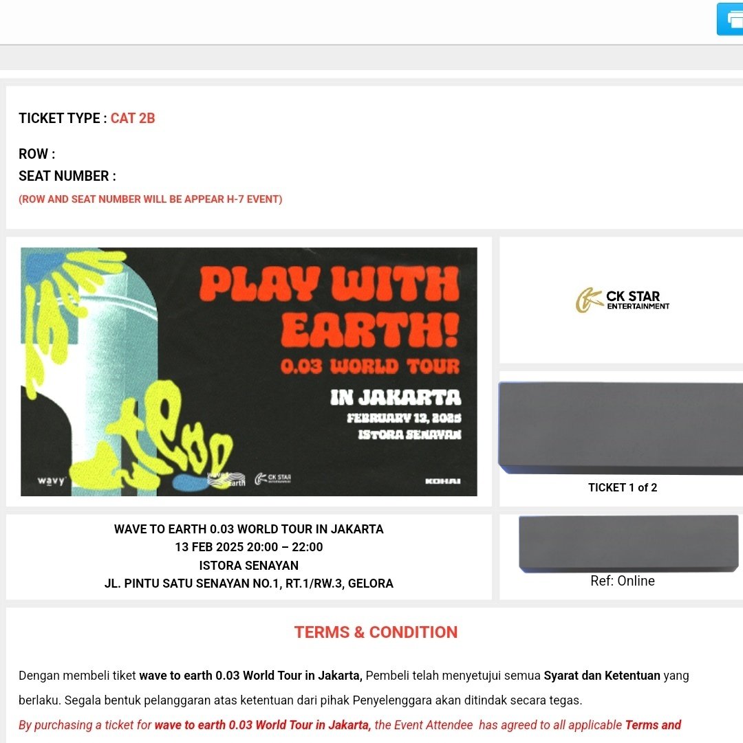 Help RT! Please ♡ 

Ada yang mau nonton WAVE TO EARTH (in Jakarta) gak? Cuma modal ongkos doang, alias tiketnya gratis!!! Nanti nonton bareng aku. 🥰

Rep aja ya, nanti aku hubungi menjelang hari H. Untuk satu orang ya mentimun, terima kasih.