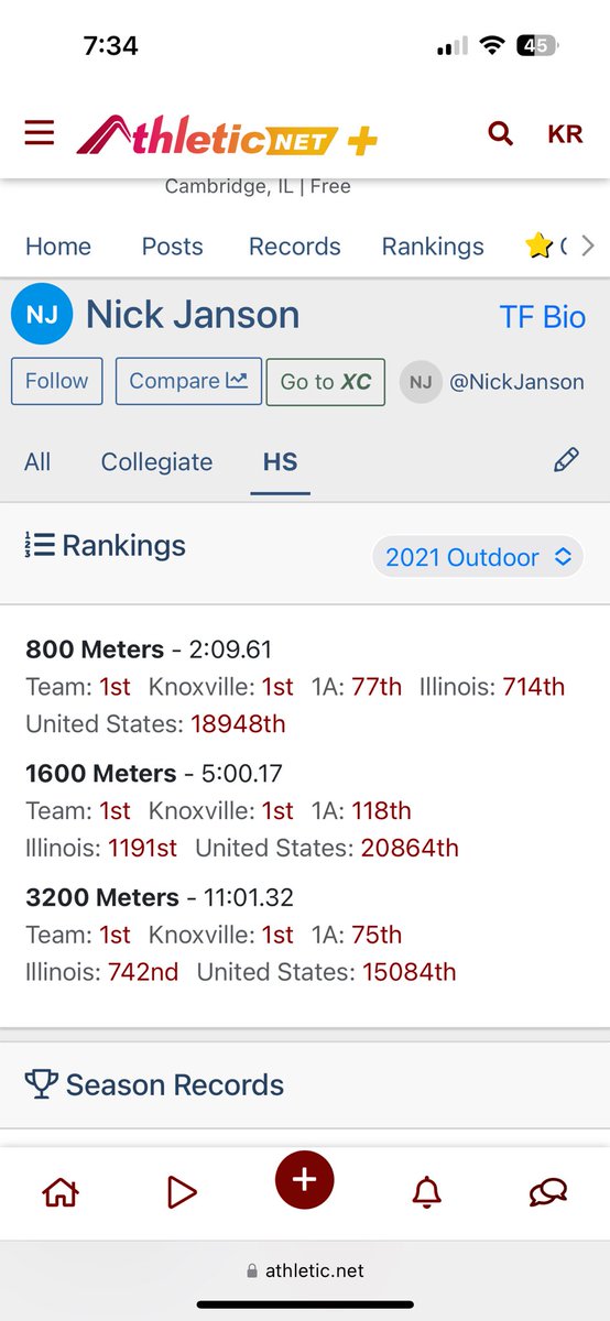 Would you believe me if I told you Nick is now a 24:52 (8k) and 14:43 (5k) runner? 

Show up, put in the work and do so with a good attitude.

You’d be amazed what will happen if you believe and invest in yourself!

From not breaking 5:00 in HS, to 14:43 last night! 🤯🤯🤯