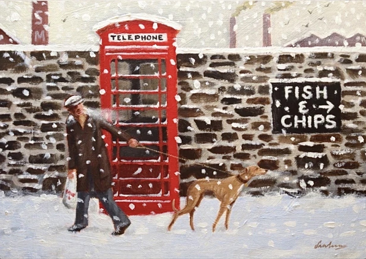 If you haven’t had a chance to explore Steve’s  heartwarming account <a href="/blackpoolart/">steve sanderson</a> you’re missing a treat 🥳 … particularly if you love #greyhounds 😉👍

“You had a jumbo sausage last night!” by Steve Sanderson #TheGrimList2024🎖️