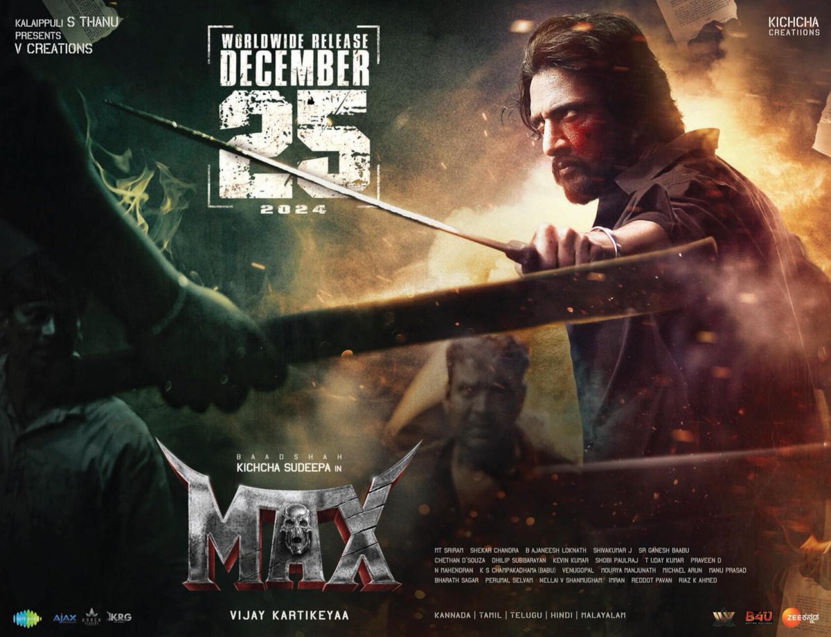 TEJAS9945's tweet photo. MAX IN CINEMAS FROM
25-12-2024
#MaxTheMovie #MaxMovieOnDec25 #KichchaSudeep #KichhaSudeep @KicchaKSSFC @KicchaSudeep @theVcreations #KicchaBOSS https://t.co/mgDQTCbK65