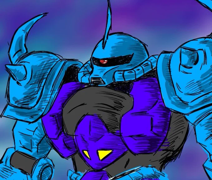 ぐふふ#ガンダム#グフ#うろ覚え落書き 