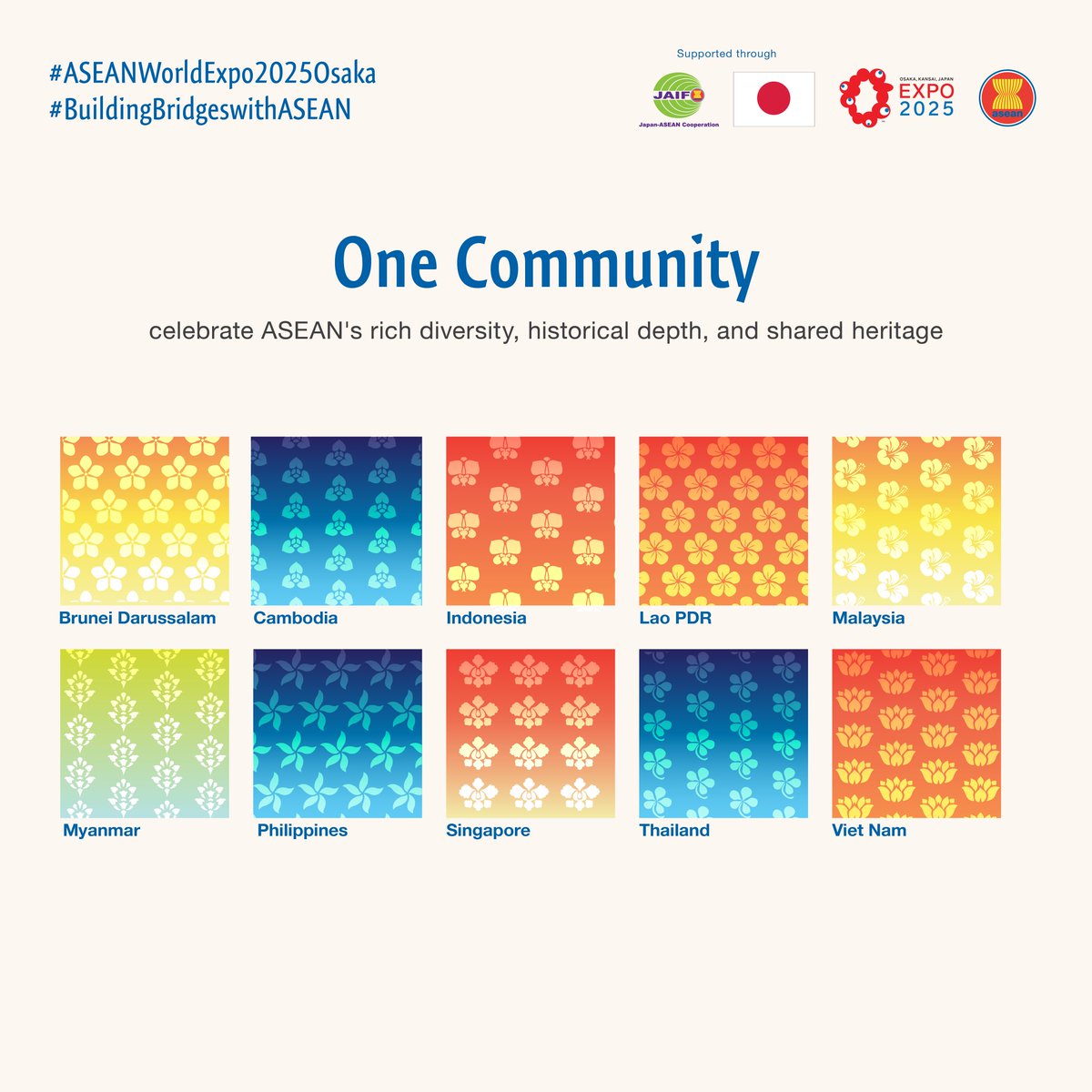 ASEAN's tweet photo. The ASEAN Pavilion at the World Expo 2025 Osaka is supported through the #JapanASEANIntegrationFund (#JAIF).
#ASEANPavilion #BuildingBridgeswithASEAN #ASEANWorldExpo2025Osaka
#WorldExpo2025Osaka https://t.co/tsoY33sHDh