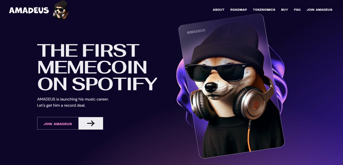 nking8882's tweet photo. 🎶 The first MEMECOIN on Spotify is here!
AMADEUS is launching his music career. Let’s get him a record deal! 🚀
👉https://t.co/ti5UatbFBA
#AMADEUS #Memecoin #Spotify #SpotifyWrapped https://t.co/RulaHfcAzA