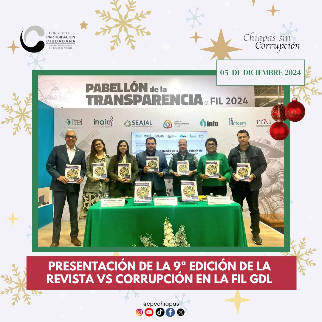 CpcChiapas's tweet photo. 𝐏𝐫𝐞𝐬𝐢𝐝𝐞𝐧𝐭𝐞 𝐝𝐞𝐥 @saechiapas, 𝐩𝐚𝐫𝐭𝐢𝐜𝐢𝐩𝐚 𝐞𝐧 𝐥𝐚 𝐅𝐞𝐫𝐢𝐚 𝐈𝐧𝐭𝐞𝐫𝐧𝐚𝐜𝐢𝐨𝐧𝐚𝐥 𝐝𝐞𝐥 𝐋𝐢𝐛𝐫𝐨 𝐝𝐞 𝐆𝐮𝐚𝐝𝐚𝐥𝐚𝐣𝐚𝐫𝐚

📌https://t.co/5NXQEmdlc3

#ChiapasSinCorrupción
#SomosAnticorrupción
#FILGuadalajara2024 https://t.co/HvHZd0zYlE