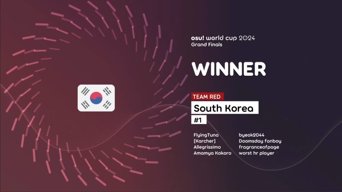 There is nothing much to say.

The big story is finally over.

6 years of try since 2019, south korea finally did it.

Thank you to all for supporting us &lt;3