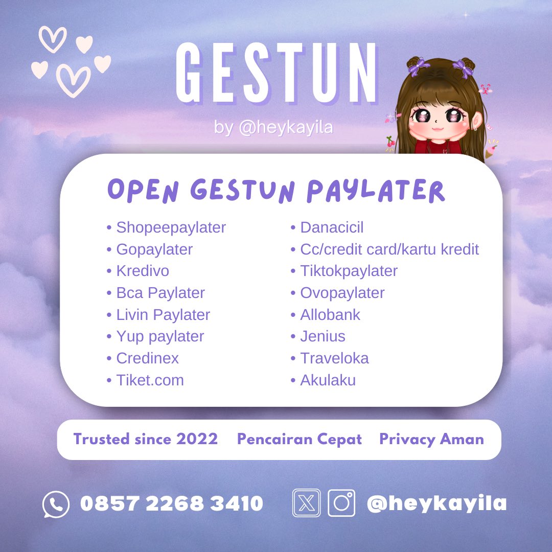 biwanglala's tweet photo. @heykayila open gestun all paylater yaa fee start 20k aja avail cair regular atau instan bisa langsung wa yaa #zonauang https://t.co/v1DNUVdCEW