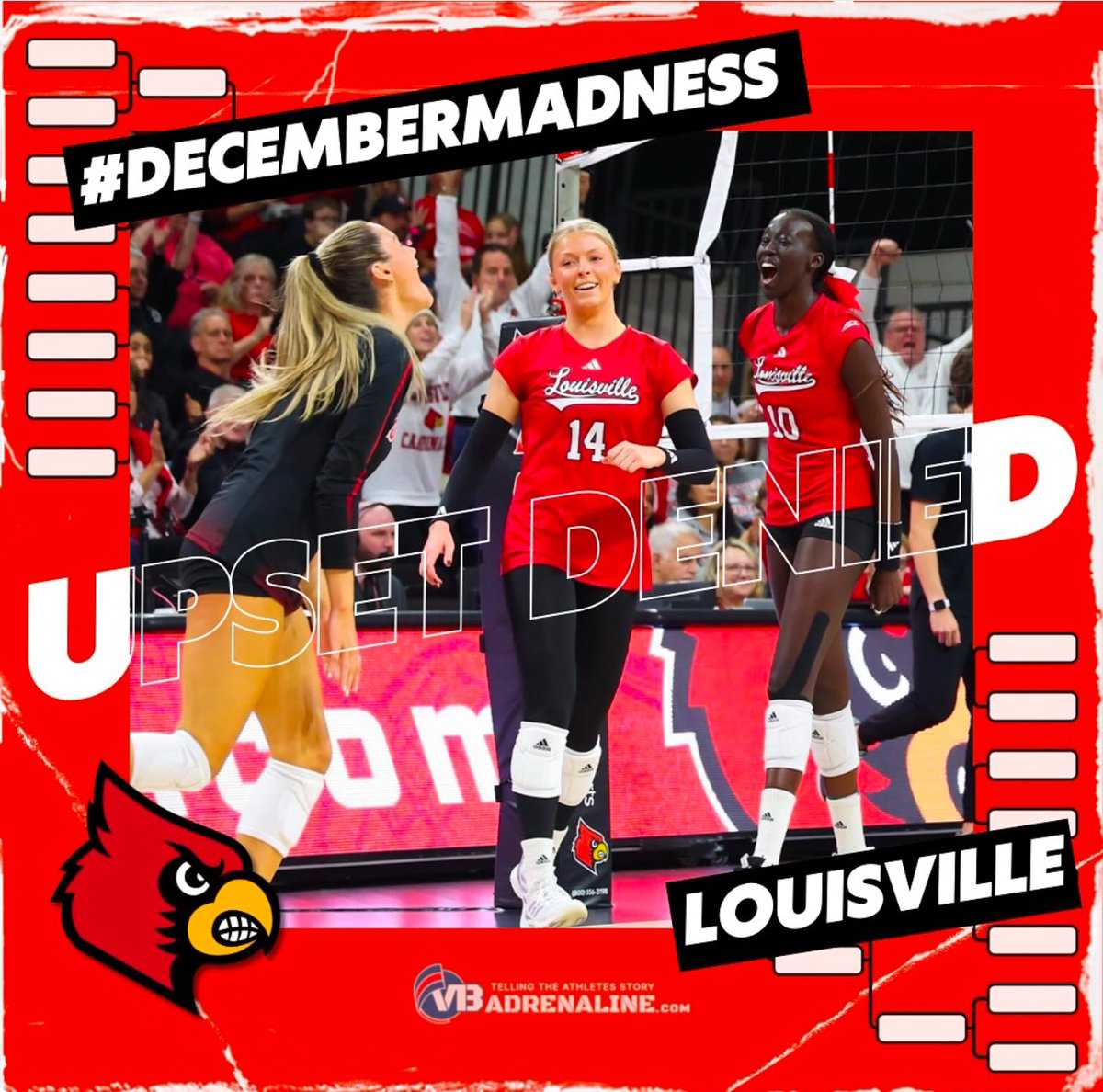 VBAdrenaline's tweet photo. U just have to survive during #DecemberMadness and don’t need to apologize one bit #1 seed @LouisvilleVB denies the upset bid and continues on. Its matches like these that will make this Trny must see TV (and may even get it on regular @espn networks???) https://t.co/sg8zu88DIu