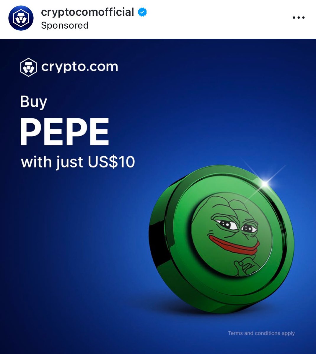 NFTdavie's tweet photo. Saw this add on instagram. 
The normies are coming!
$PEPE https://t.co/npYJsXVhlt