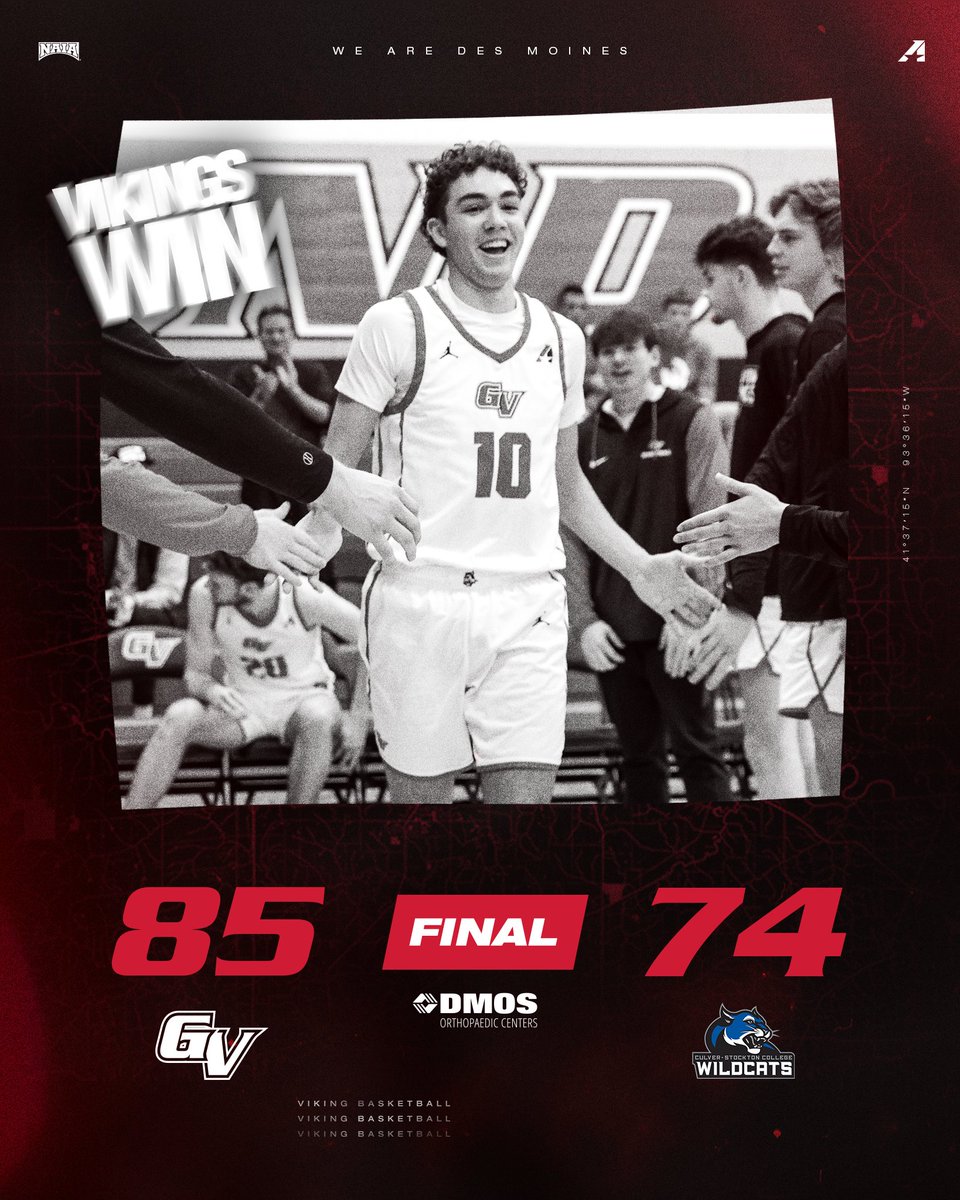 M🏀| 𝗙𝗜𝗡𝗔𝗟 | Vikings secure the win‼️

Green l 24 pts, 6-11 3PT, 3 ast, 2 stl
Foster l 14 pts, 6 rbs, 2 ast, 2 stl
Young | 11 pts, 6 ast, 4 reb, 2 stl

#WEAREDSM